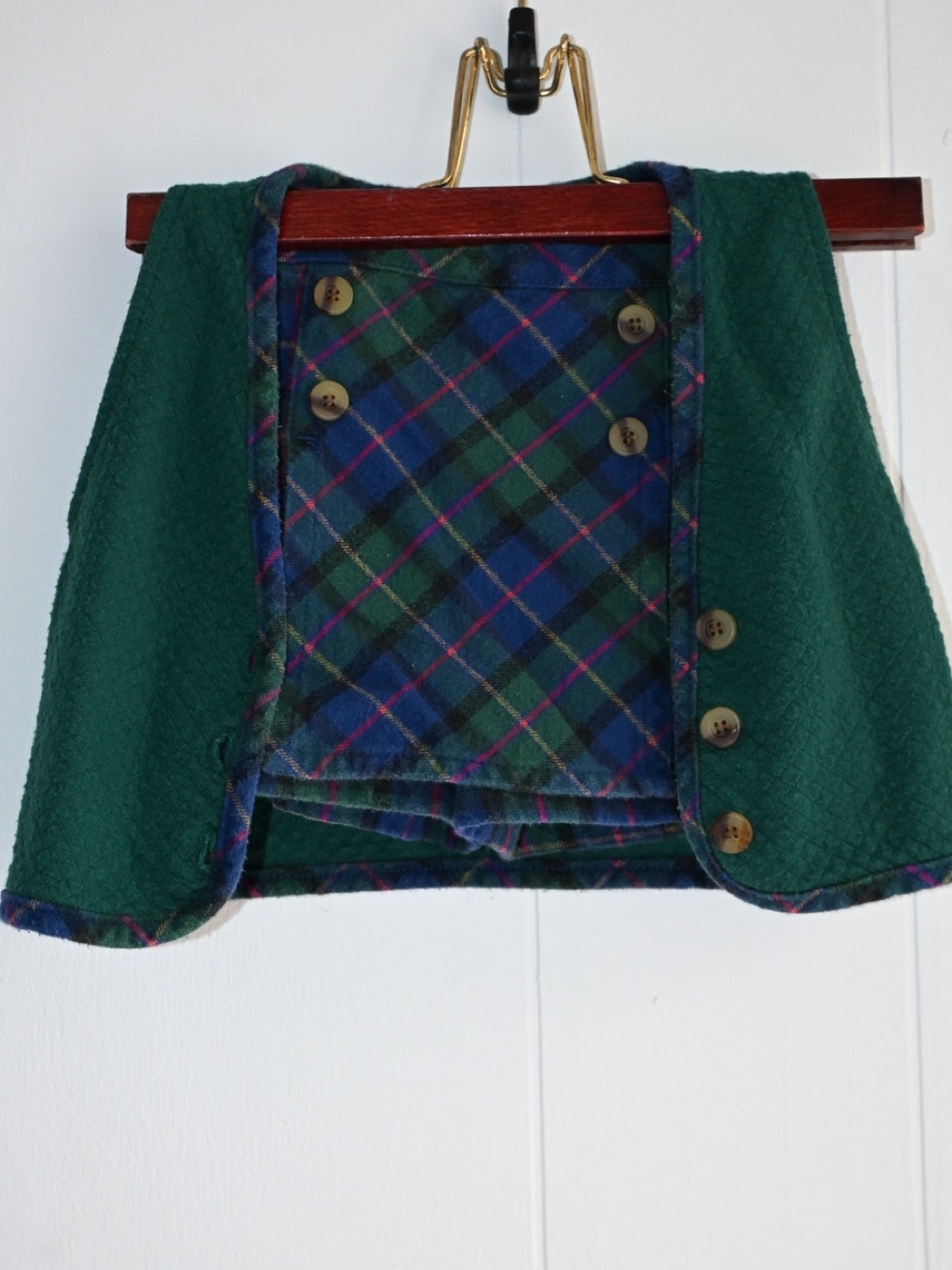 healthtex green plaid toddler matching vest and skort set